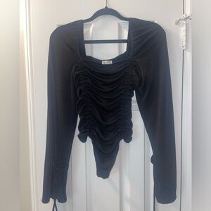 Cute free people black stretchy bodysuit